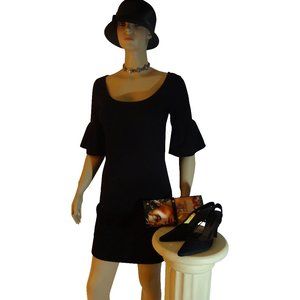 Ann Taylor Loft Black Dress Bell Sleeves Size 6
